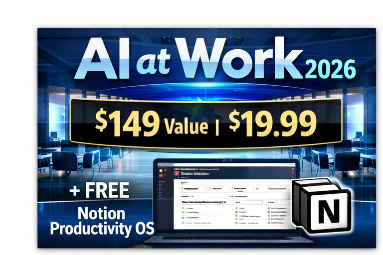 AI at Work 2026: Office Productivity & Writing Mastery (Emails, Reports, Slides) + FREE Notion “Productivity OS”